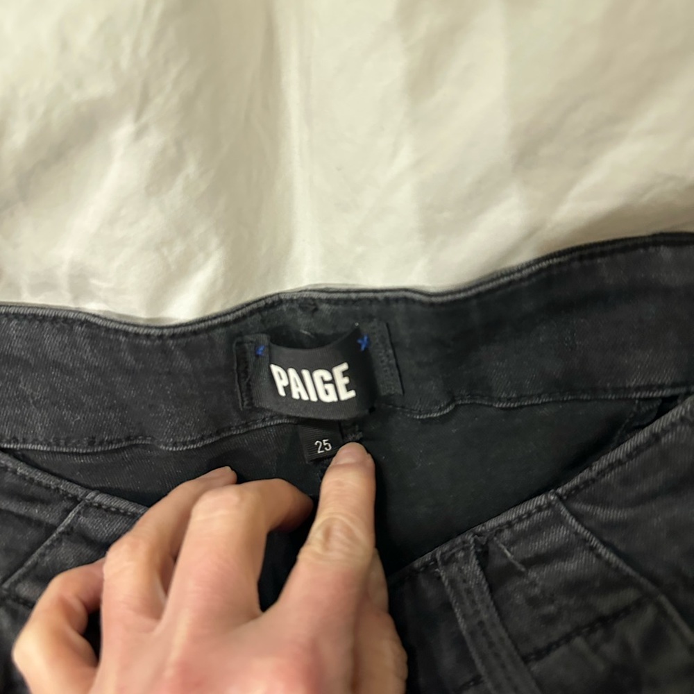 Paige Black maisie jogger with velvet stripe